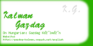 kalman gazdag business card